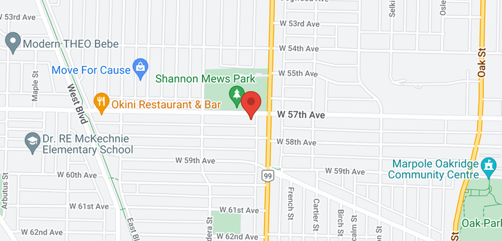 map of 1528 W 57TH AVENUE